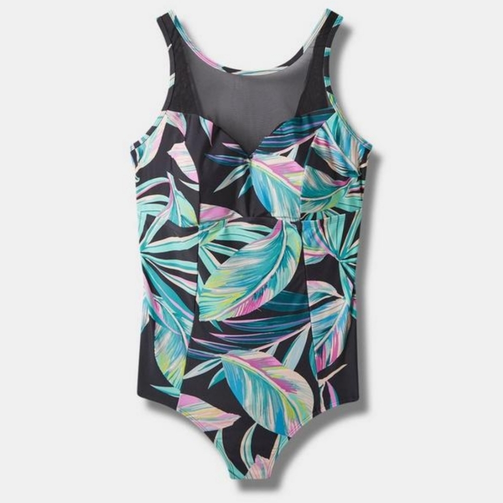 NWT | Torrid Wireless Mesh High Neck One Piece Swimsuit | Size 2 - Picture 1 of 7